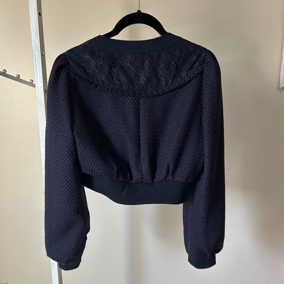 Navy crop jacket with bows - Picture 4 of 7